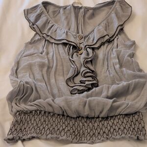 Mine Ruffled Gray Blouse